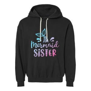 Mermaid Sister Funny Women Family Matching Birthday Garment-Dyed Fleece Hoodie