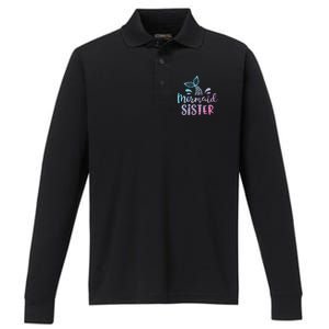 Mermaid Sister Funny Women Family Matching Birthday Performance Long Sleeve Polo