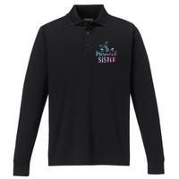 Mermaid Sister Funny Women Family Matching Birthday Performance Long Sleeve Polo