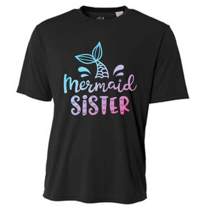 Mermaid Sister Funny Women Family Matching Birthday Cooling Performance Crew T-Shirt