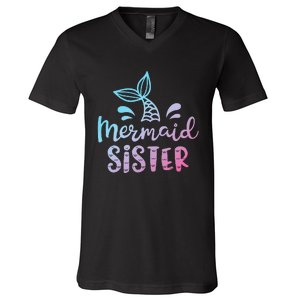 Mermaid Sister Funny Women Family Matching Birthday V-Neck T-Shirt