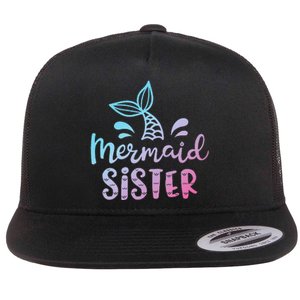 Mermaid Sister Funny Women Family Matching Birthday Flat Bill Trucker Hat