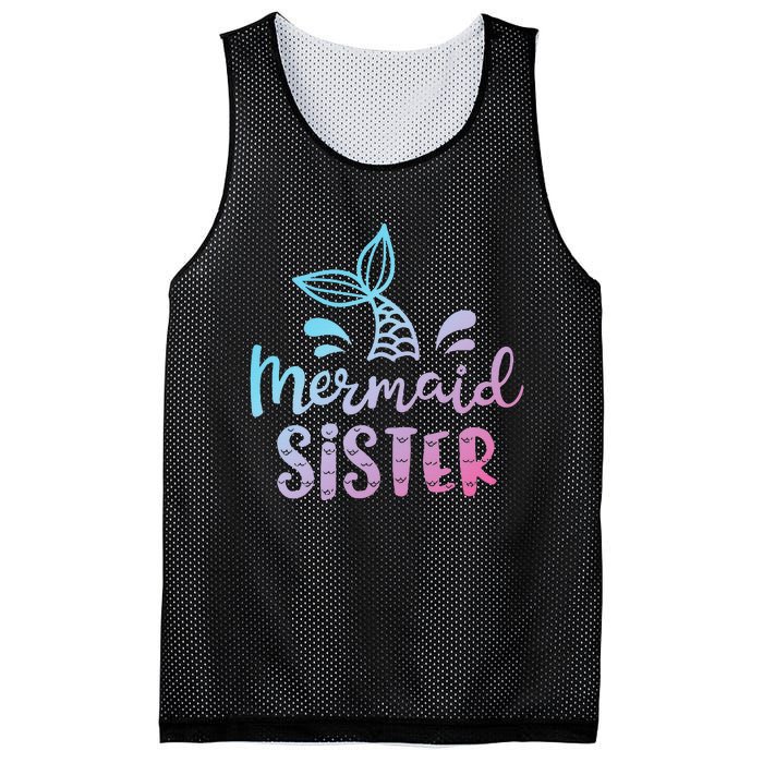 Mermaid Sister Funny Women Family Matching Birthday Mesh Reversible Basketball Jersey Tank