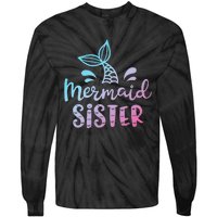 Mermaid Sister Funny Women Family Matching Birthday Tie-Dye Long Sleeve Shirt