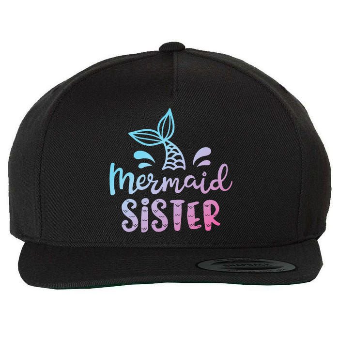 Mermaid Sister Funny Women Family Matching Birthday Wool Snapback Cap