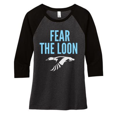 Minnesota Soccer Fear The Loon Fc  United Women's Tri-Blend 3/4-Sleeve Raglan Shirt