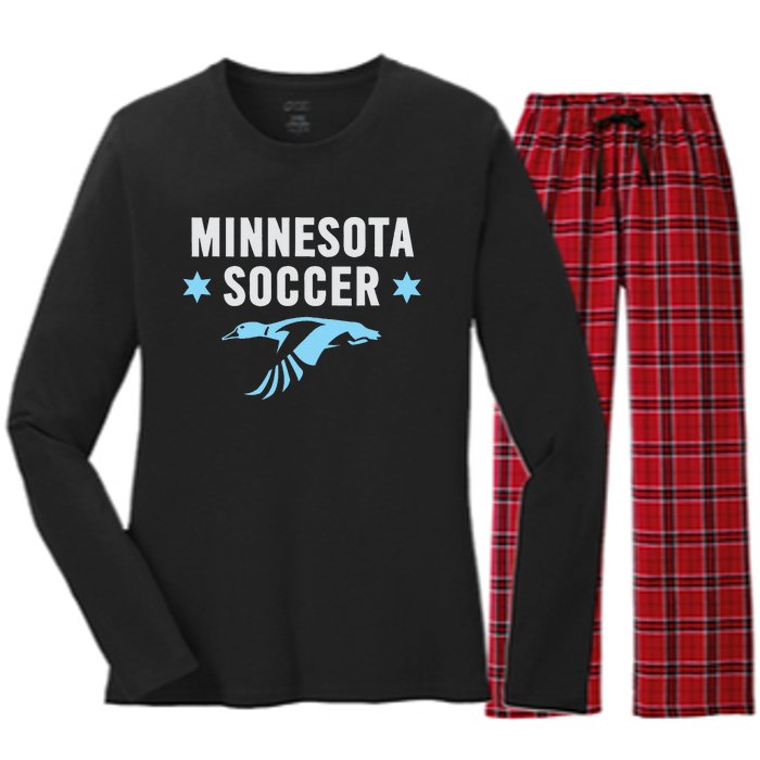 Minnesota Soccer Fan Gear FC United Women's Long Sleeve Flannel Pajama Set 