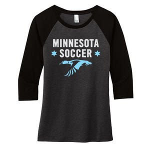 Minnesota Soccer Fan Gear FC United Women's Tri-Blend 3/4-Sleeve Raglan Shirt