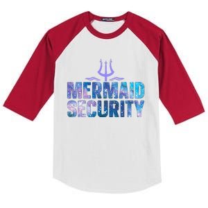 Mermaid Security Funny Dad Mermaid Family Mermaid Squad Kids Colorblock Raglan Jersey