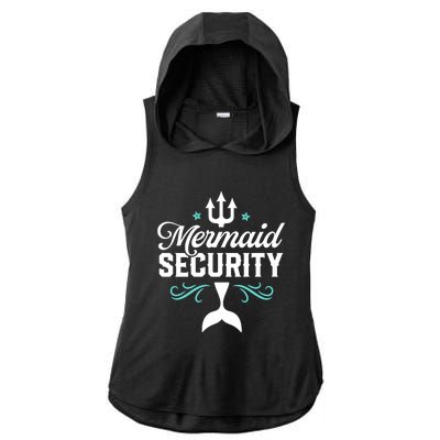 Mermaid Security Funny Merman Swimmer Swimming Birthday Gift Ladies PosiCharge Tri-Blend Wicking Draft Hoodie Tank