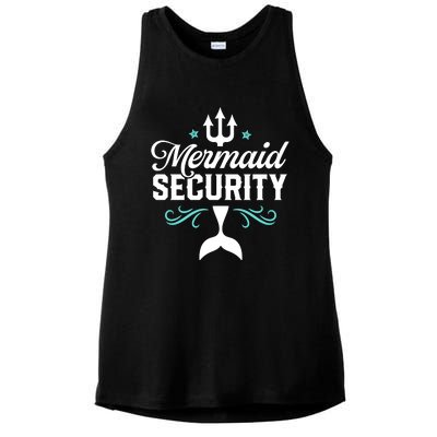 Mermaid Security Funny Merman Swimmer Swimming Birthday Gift Ladies PosiCharge Tri-Blend Wicking Tank