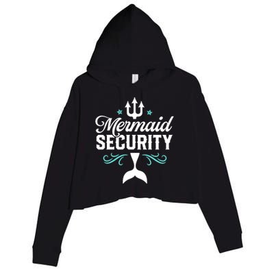 Mermaid Security Funny Merman Swimmer Swimming Birthday Gift Crop Fleece Hoodie