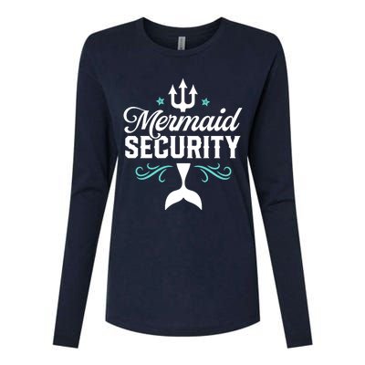 Mermaid Security Funny Merman Swimmer Swimming Birthday Gift Womens Cotton Relaxed Long Sleeve T-Shirt