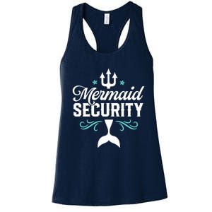 Mermaid Security Funny Merman Swimmer Swimming Birthday Gift Women's Racerback Tank