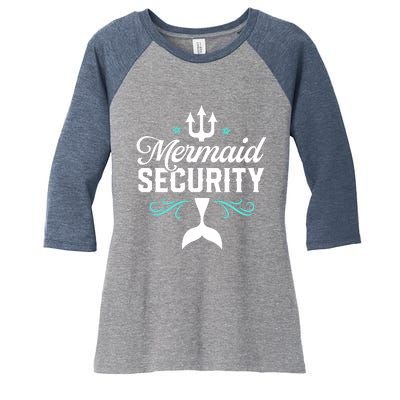 Mermaid Security Funny Merman Swimmer Swimming Birthday Gift Women's Tri-Blend 3/4-Sleeve Raglan Shirt