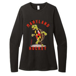 Maryland State Flag Turtle Hockey Baltimore Sports Womens CVC Long Sleeve Shirt