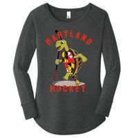 Maryland State Flag Turtle Hockey Baltimore Sports Women's Perfect Tri Tunic Long Sleeve Shirt