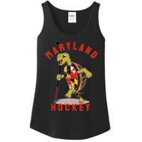 Maryland State Flag Turtle Hockey Baltimore Sports Ladies Essential Tank