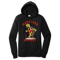 Maryland State Flag Turtle Hockey Baltimore Sports Women's Pullover Hoodie