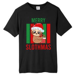 Merry Slothmas Funny Christmas Sloth Pajama Fun Xmas Funny Gift Tall Fusion ChromaSoft Performance T-Shirt