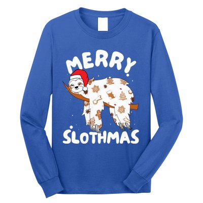 Merry Slothmas Funny Christmas Sloth Gift Long Sleeve Shirt