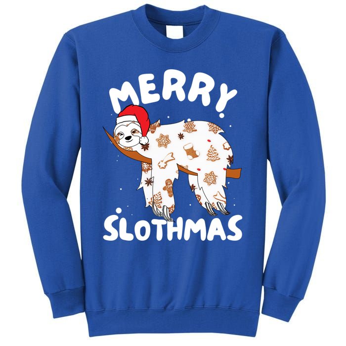 Merry Slothmas Funny Christmas Sloth Gift Tall Sweatshirt