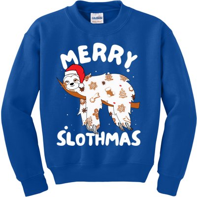 Merry Slothmas Funny Christmas Sloth Gift Kids Sweatshirt