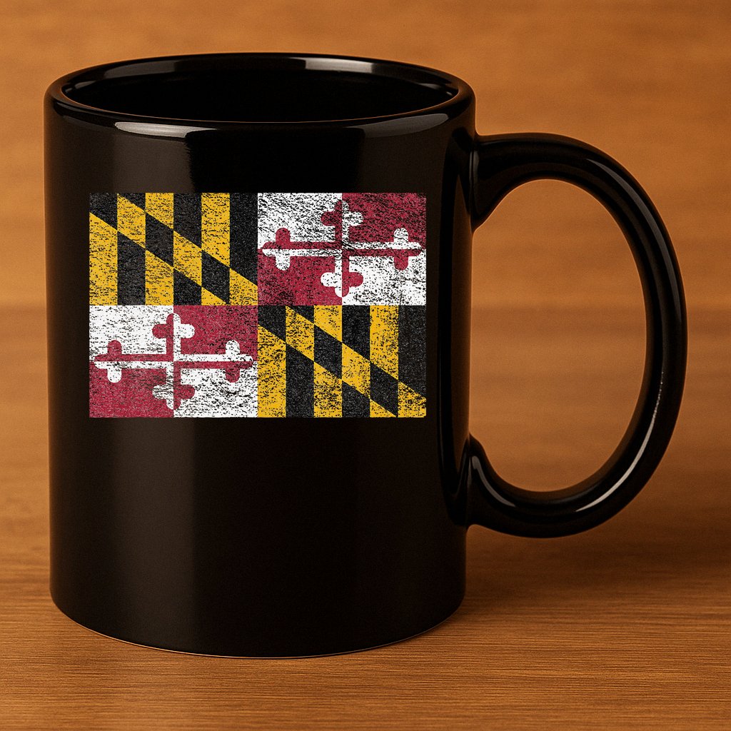 MARYLAND STATE FLAG ANNAPOLIS BALTIMORE CHESAPEAKE BAY 11oz C Handle Ceramic Mug
