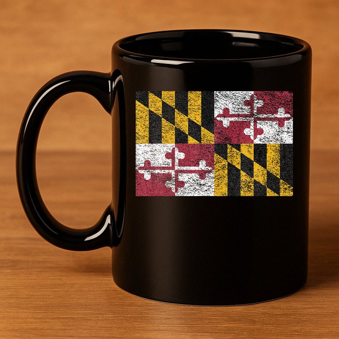 MARYLAND STATE FLAG ANNAPOLIS BALTIMORE CHESAPEAKE BAY 11oz C Handle Ceramic Mug