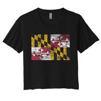 MARYLAND STATE FLAG ANNAPOLIS BALTIMORE CHESAPEAKE BAY Women's Crop Top Tee