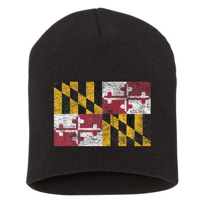MARYLAND STATE FLAG ANNAPOLIS BALTIMORE CHESAPEAKE BAY Short Acrylic Beanie