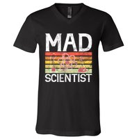 Mad Scientist Funny Science Teacher V-Neck T-Shirt