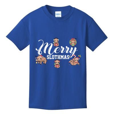 Merry Slothmas Funny Sloth Christmas Cute Animal Kingdom Cute Gift Kids T-Shirt
