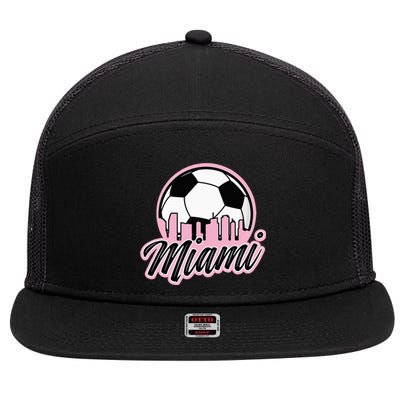 Miami Soccer Fansrelated Products 7 Panel Mesh Trucker Snapback Hat