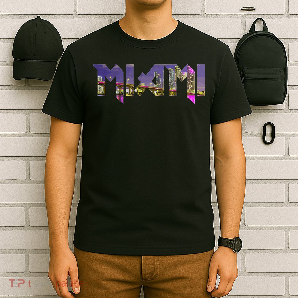 Miami Skyline Florida Vintage Pride Retro T-Shirt