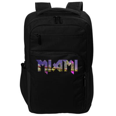 Miami Skyline Florida Vintage Pride Retro Impact Tech Backpack