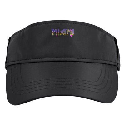 Miami Skyline Florida Vintage Pride Retro Adult Drive Performance Visor