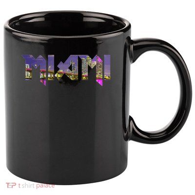 Miami Skyline Florida Vintage Pride Retro 11oz C Handle Ceramic Mug