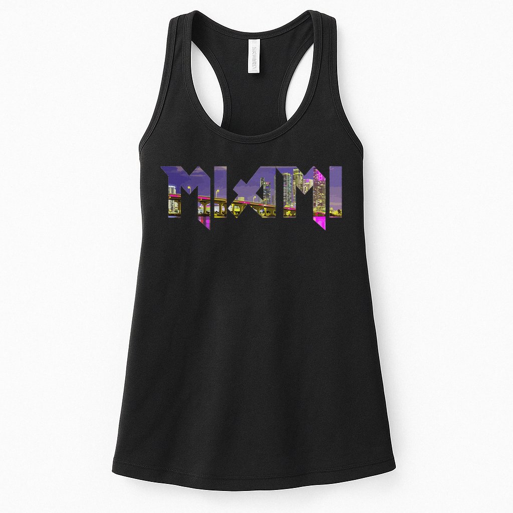 Miami Skyline Florida Vintage Pride Retro Womens Tank Top