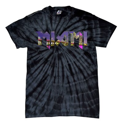Miami Skyline Florida Vintage Pride Retro Tie-Dye T-Shirt