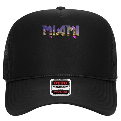Miami Skyline Florida Vintage Pride Retro Trucker Hat