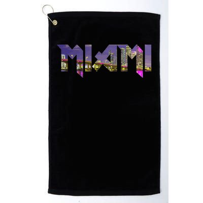 Miami Skyline Florida Vintage Pride Retro Golf Towel