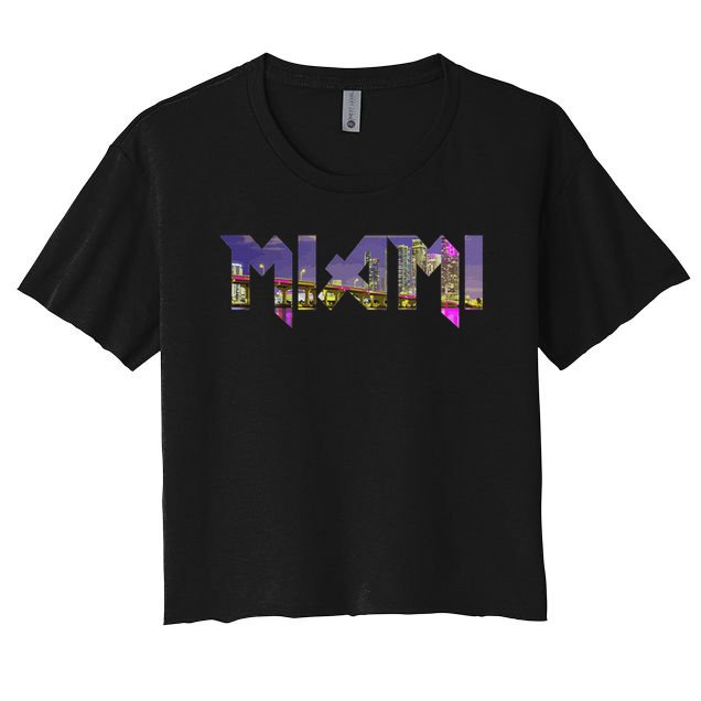 Miami Skyline Florida Vintage Pride Retro Crop Top