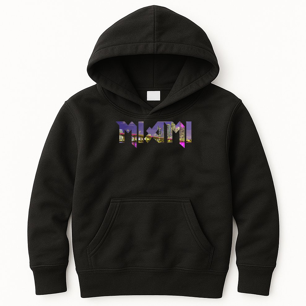 Miami Skyline Florida Vintage Pride Retro Kids Hoodie