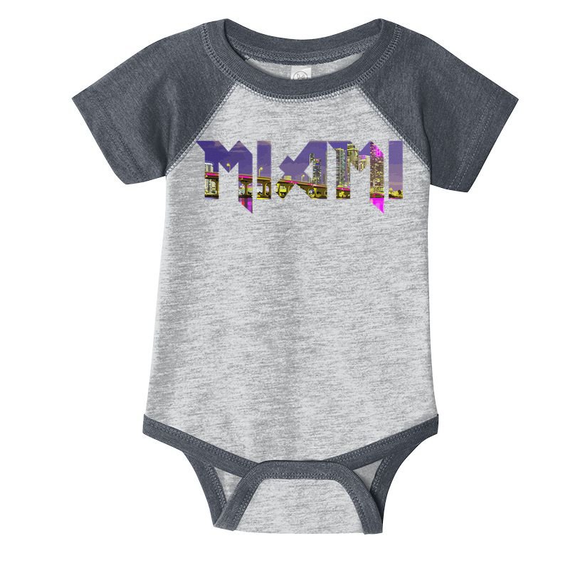 Miami Skyline Florida Vintage Pride Retro Infant Baby Jersey Bodysuit