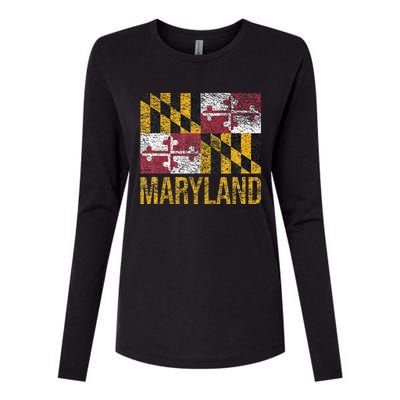 MARYLAND STATE FLAG ANNAPOLIS BALTIMORE CHESAPEAKE BAY Womens Cotton Relaxed Long Sleeve T-Shirt