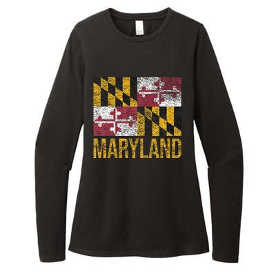 MARYLAND STATE FLAG ANNAPOLIS BALTIMORE CHESAPEAKE BAY Womens CVC Long Sleeve Shirt