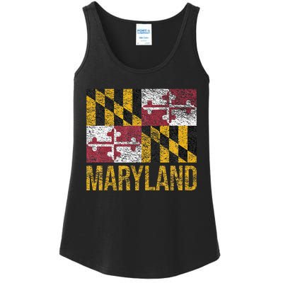 MARYLAND STATE FLAG ANNAPOLIS BALTIMORE CHESAPEAKE BAY Ladies Essential Tank