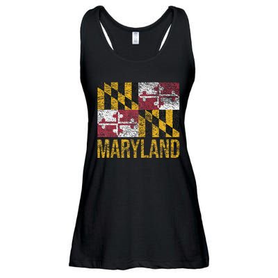 MARYLAND STATE FLAG ANNAPOLIS BALTIMORE CHESAPEAKE BAY Ladies Essential Flowy Tank