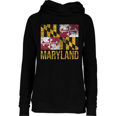 MARYLAND STATE FLAG ANNAPOLIS BALTIMORE CHESAPEAKE BAY Womens Funnel Neck Pullover Hood